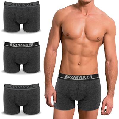 BRUBAKER Boxers pour Hommes Pack de 4 Shorts Rétro Hipster Boxer Caleçon avec Ceinture élastique Confortable et Respirant sous-Vêtements pour Hommes en Coton et Lycra® - Publicité BRUBAKER Boxers pour Hommes Pack de 4 Shorts Rétro Hipster Boxer Caleçon avec Ceinture élastique Confortable et Respirant sous-Vêtements pour Hommes en Coton et Lycra® - Publicité