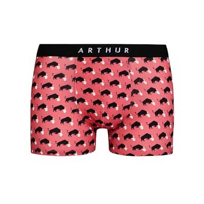 ARTHUR Boxer Homme Coton Bio Stretch et Doux Confort et Maintien Optimal (FR/ES, Alpha/Lettres, L, Taille Normale, Taille Normale, Olé Rouge) - Publicité ARTHUR Boxer Homme Coton Bio Stretch et Doux Confort et Maintien Optimal (FR/ES, Alpha/Lettres, L, Taille Normale, Taille Normale, Olé Rouge) - Publicité
