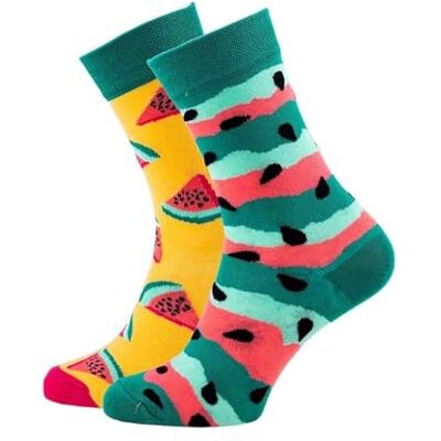 Many Mornings Watermelon Splash Chaussettes multicolores avec pastèque, coton, graines, fruits (43-46) - Publicité Many Mornings Watermelon Splash Chaussettes multicolores avec pastèque, coton, graines, fruits (43-46) - Publicité