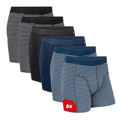 DANISH ENDURANCE Boxers Hommes en Coton, Lot de 3 ou 6, Multicolore (2 x Rayures Noir, 1 x Noir, 1 x Marine, 2 x Rayures Marine), XXL - Publicité DANISH ENDURANCE Boxers Hommes en Coton, Lot de 3 ou 6, Multicolore (2 x Rayures Noir, 1 x Noir, 1 x Marine, 2 x Rayures Marine), XXL - Publicité