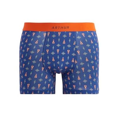 ARTHUR Boxer Homme Bleu Marine et Orange, Taille XXL - Publicité ARTHUR Boxer Homme Bleu Marine et Orange, Taille XXL - Publicité