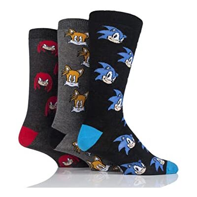 SockShop Hommes Sonic the Hedgehog, Knuckles et Tails Chaussettes en Coton Lot de 3 - Publicité SockShop Hommes Sonic the Hedgehog, Knuckles et Tails Chaussettes en Coton Lot de 3 - Publicité