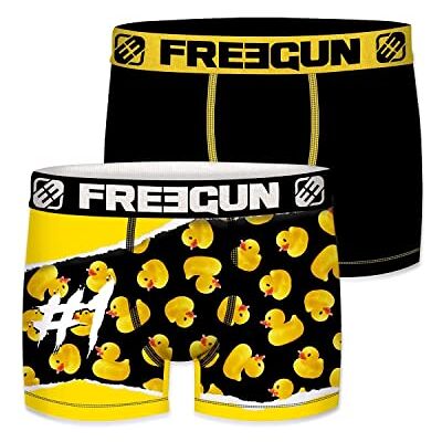 FREEGUN Boxer Homme Durable, Calecon Homme, Anti-Transpirant, Léger (Lot de 2), Jaune, Noir, Taille XL - Publicité FREEGUN Boxer Homme Durable, Calecon Homme, Anti-Transpirant, Léger (Lot de 2), Jaune, Noir, Taille XL - Publicité
