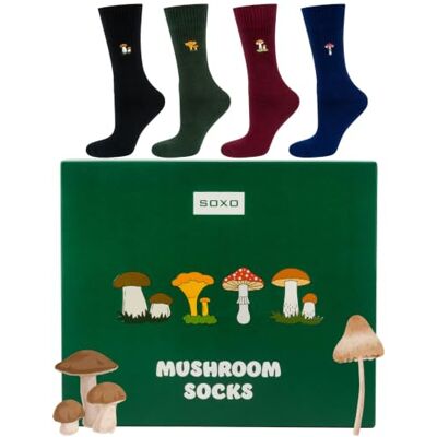 soxo Chaussettes Homme & Femme Fantaisie Coffret Cadeau Champignon 35-45 Socks Originaux En Coton, Idée Anniversaire Drôle - Publicité soxo Chaussettes Homme & Femme Fantaisie Coffret Cadeau Champignon 35-45 Socks Originaux En Coton, Idée Anniversaire Drôle - Publicité