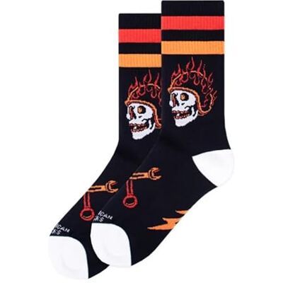 American Socks Chaussettes Piston Rebels Longueur Moyenne Haute, Taille unique EU 36-46, Tissu doux et respirant 68 % coton Chaussettes amusantes, adaptées aux végétaliens Design à Barcelone - Publicité American Socks Chaussettes Piston Rebels Longueur Moyenne Haute, Taille unique EU 36-46, Tissu doux et respirant 68 % coton Chaussettes amusantes, adaptées aux végétaliens Design à Barcelone - Publicité
