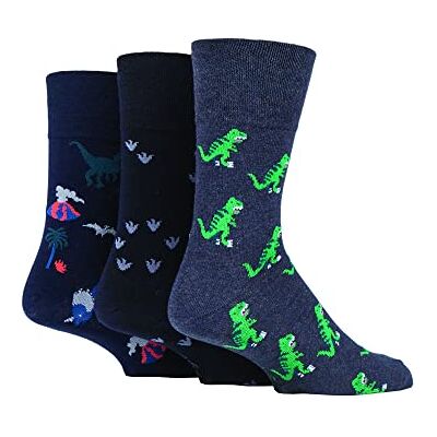 SockShop Gentle Grip Homme Fun Feet Chaussettes Paquet de 3 Dinosaure 39-45 - Publicité SockShop Gentle Grip Homme Fun Feet Chaussettes Paquet de 3 Dinosaure 39-45 - Publicité