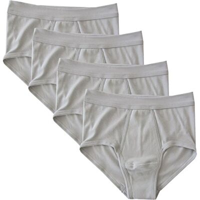 HERMKO 3240 Lot de 4 Slip Homme avec Ouverture Fine côte en 100% Coton Biologique Lavable à 60°C Beaucoup Couleurs, Taille:6 (XXL), Couleur:Gris - Publicité HERMKO 3240 Lot de 4 Slip Homme avec Ouverture Fine côte en 100% Coton Biologique Lavable à 60°C Beaucoup Couleurs, Taille:6 (XXL), Couleur:Gris - Publicité