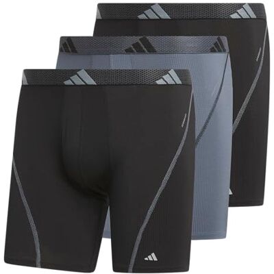 Adidas Lot de 3 caleçons Boxeurs en Maille pour Homme avec Confort Tout au Long de la journée, Noir/Gris Onix/Noir, L - Publicité Adidas Lot de 3 caleçons Boxeurs en Maille pour Homme avec Confort Tout au Long de la journée, Noir/Gris Onix/Noir, L - Publicité