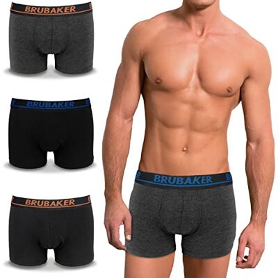 BRUBAKER Boxers pour Hommes Pack de 4 Shorts Rétro Hipster Boxer Caleçon avec Ceinture élastique Confortable et Respirant sous-Vêtements pour Hommes en Coton et Lycra® - Publicité BRUBAKER Boxers pour Hommes Pack de 4 Shorts Rétro Hipster Boxer Caleçon avec Ceinture élastique Confortable et Respirant sous-Vêtements pour Hommes en Coton et Lycra® - Publicité