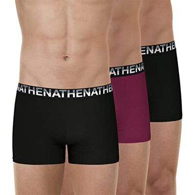 Athena Collection Athena Lot de 3 Boxers Homme Eco Pack Taille : 3/M Couleur : Noir-Prune-Noir - Publicité Athena Collection Athena Lot de 3 Boxers Homme Eco Pack Taille : 3/M Couleur : Noir-Prune-Noir - Publicité