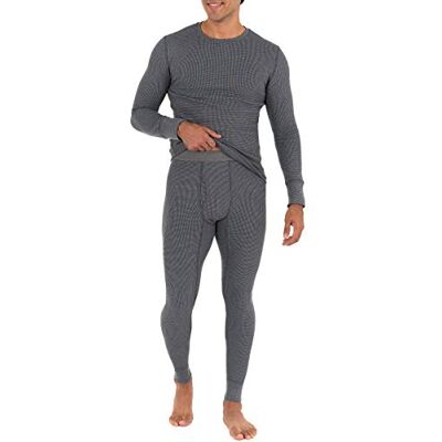 Fruit of the Loom Recycled Waffle Thermal Underwear Set (Top and Bottom) Ensemble de Pijama, Gris chiné, M Homme - Publicité Fruit of the Loom Recycled Waffle Thermal Underwear Set (Top and Bottom) Ensemble de Pijama, Gris chiné, M Homme - Publicité
