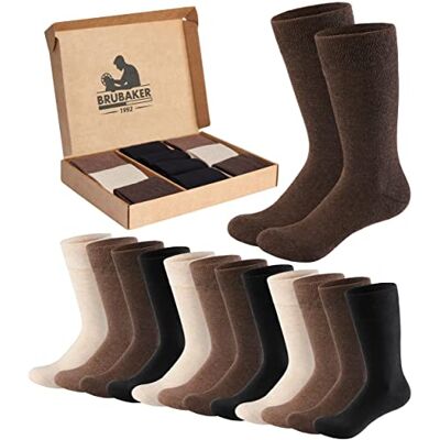 BRUBAKER 10 Paires de Chaussettes Homme – Confort & Business – Grand Set pour le Sport et le Quotidien – Mi-bas de Costume en Boîte Cadeau – Chaussettes en Coton Noires, Marron, Beige Taille 39-42 - Publicité BRUBAKER 10 Paires de Chaussettes Homme – Confort & Business – Grand Set pour le Sport et le Quotidien – Mi-bas de Costume en Boîte Cadeau – Chaussettes en Coton Noires, Marron, Beige Taille 39-42 - Publicité