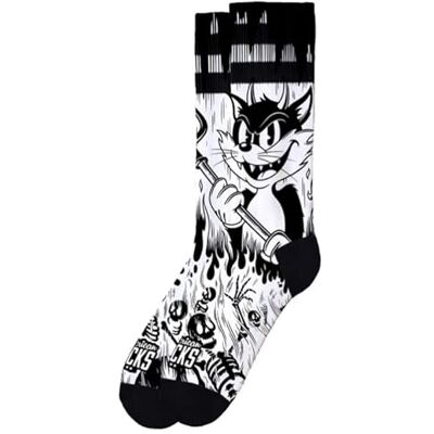 American Socks Chaussettes Evil Cat Longueur Moyenne-Haute, 2 Tailles 67% de Composition Coolmax Conçues à Barcelone Chaussettes Mi-Mollet Unisexes, S/M - Publicité American Socks Chaussettes Evil Cat Longueur Moyenne-Haute, 2 Tailles 67% de Composition Coolmax Conçues à Barcelone Chaussettes Mi-Mollet Unisexes, S/M - Publicité