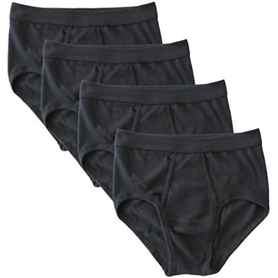 HERMKO 3240 Lot de 4 Slip Homme avec Ouverture Fine côte en 100% Coton Biologique Lavable à 60°C Beaucoup Couleurs, Taille:4 (L), Couleur:Noir - Publicité HERMKO 3240 Lot de 4 Slip Homme avec Ouverture Fine côte en 100% Coton Biologique Lavable à 60°C Beaucoup Couleurs, Taille:4 (L), Couleur:Noir - Publicité