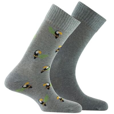 Kindy Lot de 2 paires de chaussettes en coton TOUCANS - Publicité Kindy Lot de 2 paires de chaussettes en coton TOUCANS - Publicité