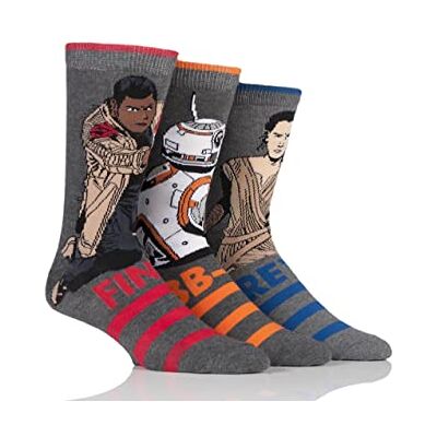 SockShop Hommes 3 Paires Star Wars nouveaux héros BB-8, Rey et Finn Chaussettes - Publicité SockShop Hommes 3 Paires Star Wars nouveaux héros BB-8, Rey et Finn Chaussettes - Publicité