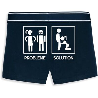 La French Touch Boxer Homme Humour Problème, Solution Imprimé en France Caleçon Homme Drole et Rigolo Cadeau Humour Anniversaire Original (Marine, M) - Publicité La French Touch Boxer Homme Humour Problème, Solution Imprimé en France Caleçon Homme Drole et Rigolo Cadeau Humour Anniversaire Original (Marine, M) - Publicité