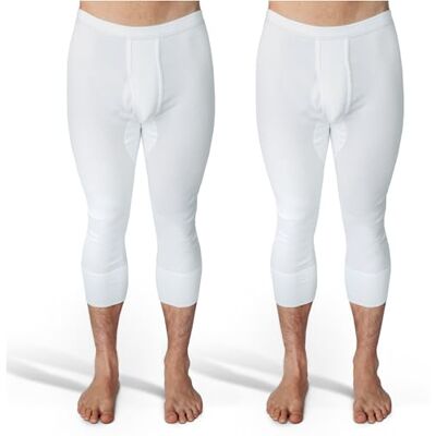 SES caleçon Long Coton, Pack de 2 caleçons 3/4 Longs Hommes en côtes Fines, Taille 3XL, avec Braguette et Ceinture Douce, en Coton/calson Long pour Homme Blanc Jambes 3/4 Longues - Publicité SES caleçon Long Coton, Pack de 2 caleçons 3/4 Longs Hommes en côtes Fines, Taille 3XL, avec Braguette et Ceinture Douce, en Coton/calson Long pour Homme Blanc Jambes 3/4 Longues - Publicité