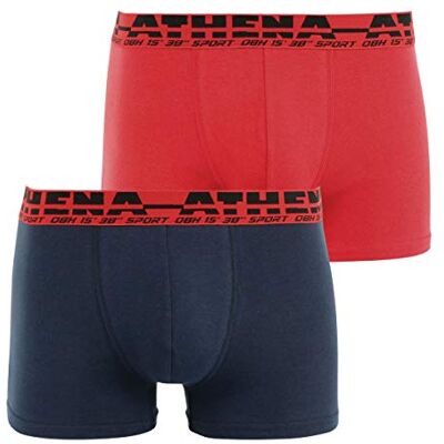 Athena Lot de 2 Boxers Homme Easy Sport Taille : 4 Couleur : Marine-Rouge - Publicité Athena Lot de 2 Boxers Homme Easy Sport Taille : 4 Couleur : Marine-Rouge - Publicité