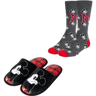 Disney Mickey Mouse Chaussons et Chaussettes pour Homme, Cadeau pour Adolescents, Tailles EU 40/41 - Publicité Disney Mickey Mouse Chaussons et Chaussettes pour Homme, Cadeau pour Adolescents, Tailles EU 40/41 - Publicité
