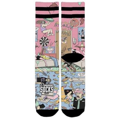 American Socks Chaussettes américaines avec pied mi-haute, deux tailles, design local à Barcelone, 67 % Coolmax®, homme ou femme, demi-tige unisexe, rose, S/M - Publicité American Socks Chaussettes américaines avec pied mi-haute, deux tailles, design local à Barcelone, 67 % Coolmax®, homme ou femme, demi-tige unisexe, rose, S/M - Publicité