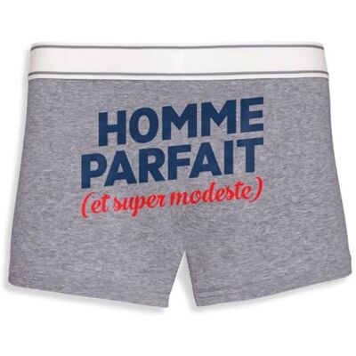 La French Touch Boxer Homme Humour Homme Parfait et Modeste Confectionné en France Caleçon Homme Drole et Rigolo Cadeau Humour Anniversaire Original - Publicité La French Touch Boxer Homme Humour Homme Parfait et Modeste Confectionné en France Caleçon Homme Drole et Rigolo Cadeau Humour Anniversaire Original - Publicité