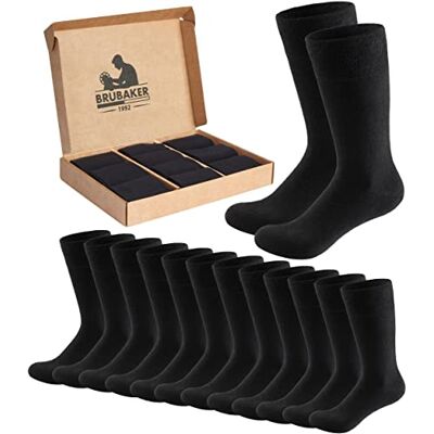 BRUBAKER 10 Paires de Chaussettes Homme Noires en Coton – Confort & Business – Chaussettes en Coton pour le Sport, le Quotidien et les Costumes – Mi-bas Respirants en Boîte Cadeau Taille 39-42 - Publicité BRUBAKER 10 Paires de Chaussettes Homme Noires en Coton – Confort & Business – Chaussettes en Coton pour le Sport, le Quotidien et les Costumes – Mi-bas Respirants en Boîte Cadeau Taille 39-42 - Publicité