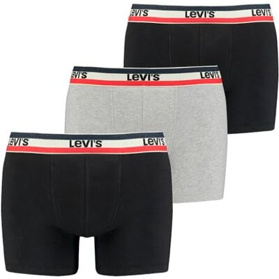 Levis Lot de 3 Boxers de Sport pour Homme avec Logo, Noir/Gris mélangé., XL - Publicité Levis Lot de 3 Boxers de Sport pour Homme avec Logo, Noir/Gris mélangé., XL - Publicité