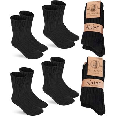 BRUBAKER 4 Paires de Chaussettes en Laine Chaussettes Hiver Chaudes pour Femmes et Hommes Set de Chaussettes Thermiques Moelleuses en Laine de Mouton Noir 39-42 - Publicité BRUBAKER 4 Paires de Chaussettes en Laine Chaussettes Hiver Chaudes pour Femmes et Hommes Set de Chaussettes Thermiques Moelleuses en Laine de Mouton Noir 39-42 - Publicité