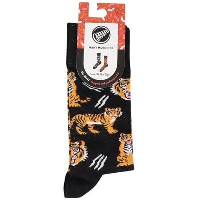 Many Mornings Feet of the Tiger Chaussettes assorties Tigre, Vert/noir, 39-42 - Publicité Many Mornings Feet of the Tiger Chaussettes assorties Tigre, Vert/noir, 39-42 - Publicité