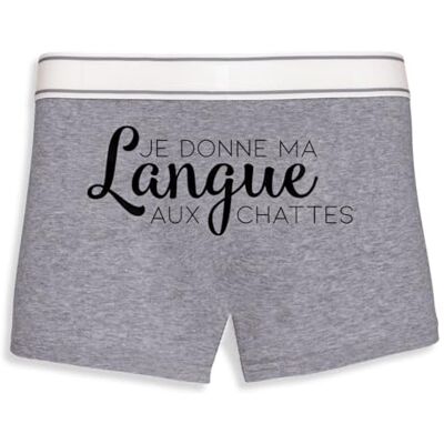 La French Touch Boxer Homme Humour Je Donne ma Langue aux chattes Confectionné en France Caleçon Homme Drole et Rigolo Cadeau Humour Anniversaire Original - Publicité La French Touch Boxer Homme Humour Je Donne ma Langue aux chattes Confectionné en France Caleçon Homme Drole et Rigolo Cadeau Humour Anniversaire Original - Publicité
