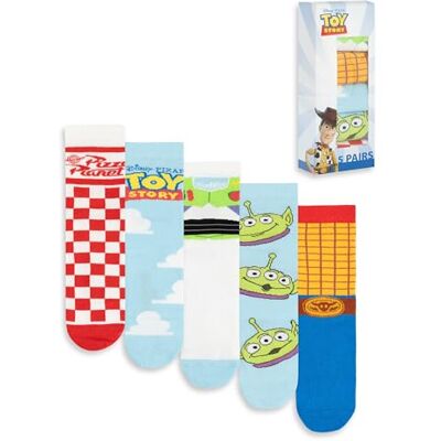 Disney Toy Story Lot de 5 paires de chaussettes mollet unisexes Imprimés Pizza Planet et personnages multicolores À porter au quotidien Motifs variés en rouge, bleu, blanc, vert et jaune - Publicité Disney Toy Story Lot de 5 paires de chaussettes mollet unisexes Imprimés Pizza Planet et personnages multicolores À porter au quotidien Motifs variés en rouge, bleu, blanc, vert et jaune - Publicité