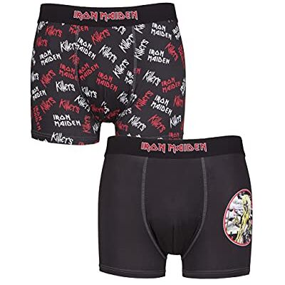 SockShop Hommes Iron Maiden Exclusif à Coffret Cadeau Rock Classique Lourd Métal Boxer caleçon Paquet de 2 Noir XL - Publicité SockShop Hommes Iron Maiden Exclusif à Coffret Cadeau Rock Classique Lourd Métal Boxer caleçon Paquet de 2 Noir XL - Publicité