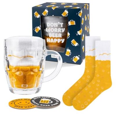soxo Biere Cadeau Original Chaussettes Homme & Verre & Ouvre 40-45 - Publicité soxo Biere Cadeau Original Chaussettes Homme & Verre & Ouvre 40-45 - Publicité