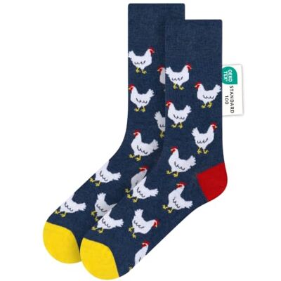 soxo Chaussettes Homme Coton Drole Idee Cadeau Original 40-45 Socks Hautes Fantaisie, Motifs Poulets Et Coq, Bananes Avec Singes - Publicité soxo Chaussettes Homme Coton Drole Idee Cadeau Original 40-45 Socks Hautes Fantaisie, Motifs Poulets Et Coq, Bananes Avec Singes - Publicité