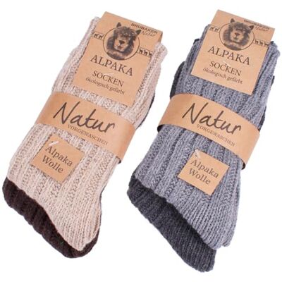 BRUBAKER Chaussettes Tricotées en Alpaga Lot de 4 Paires Laine d'Alpaga Très Épaisses et Chaudes Unisexe Marron et Gris EU 47-50 - Publicité BRUBAKER Chaussettes Tricotées en Alpaga Lot de 4 Paires Laine d'Alpaga Très Épaisses et Chaudes Unisexe Marron et Gris EU 47-50 - Publicité