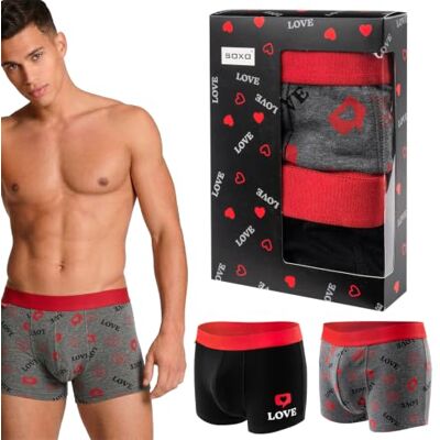 soxo Saint Valentin Calecon Homme Boxer Cadeaux Hommes Coton Cadeau Slip Original Gadget 2 Pack Set 2 XL Love 2 Pièces - Publicité soxo Saint Valentin Calecon Homme Boxer Cadeaux Hommes Coton Cadeau Slip Original Gadget 2 Pack Set 2 XL Love 2 Pièces - Publicité