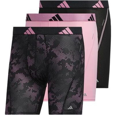 Adidas Performance Athletic Mesh Boxer Brief Underwear 3-Pack, Moisture Wicking, Sport Comfort Boxeur ajusté, Drift-True Pink-Black/True Pink/Black, M (Lot de 3) Homme - Publicité Adidas Performance Athletic Mesh Boxer Brief Underwear 3-Pack, Moisture Wicking, Sport Comfort Boxeur ajusté, Drift-True Pink-Black/True Pink/Black, M (Lot de 3) Homme - Publicité
