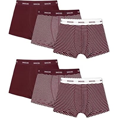 Snocks Boxer Homme Lot de 6 – Caleçon en Coton Bio – Slip Confort sans Étiquette, Ne S’enroule Pas, Ne Coupe Pas – sous Vêtement Respirant XL Rayé Rouge - Publicité Snocks Boxer Homme Lot de 6 – Caleçon en Coton Bio – Slip Confort sans Étiquette, Ne S’enroule Pas, Ne Coupe Pas – sous Vêtement Respirant XL Rayé Rouge - Publicité
