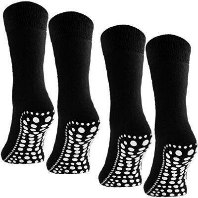 BRUBAKER Chaussettes antidérapantes Lot de 4 Paires Semelle antiglisse 4x Noir 43-46 - Publicité BRUBAKER Chaussettes antidérapantes Lot de 4 Paires Semelle antiglisse 4x Noir 43-46 - Publicité