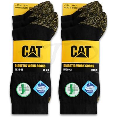 CAT CATERPILLAR Chaussettes de travail pour homme Coupe confortable sans caoutchouc Coton de qualité supérieure Tailles 39-42 et 43-46 - Publicité CAT CATERPILLAR Chaussettes de travail pour homme Coupe confortable sans caoutchouc Coton de qualité supérieure Tailles 39-42 et 43-46 - Publicité