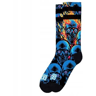 American Socks Chaussettes Knucklehead mi-haute, 2 tailles, unisexes, conçues à Barcelone, chaussettes demi-tige, absorbent l'humidité, Bleu et noir, L/XL - Publicité American Socks Chaussettes Knucklehead mi-haute, 2 tailles, unisexes, conçues à Barcelone, chaussettes demi-tige, absorbent l'humidité, Bleu et noir, L/XL - Publicité