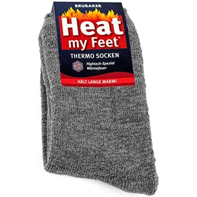 BRUBAKER Chaussettes thermiques 'Heat my Feet' Lot de 2 Paires Unisexe 35-38 Gris - Publicité BRUBAKER Chaussettes thermiques 'Heat my Feet' Lot de 2 Paires Unisexe 35-38 Gris - Publicité