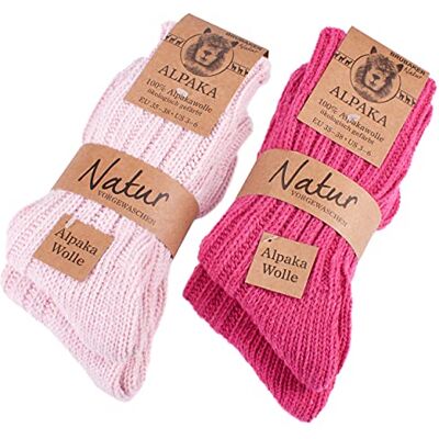 BRUBAKER Chaussettes Tricotées en Alpaga Lot de 4 Paires Laine d'Alpaga Très Épaisses et Chaudes Unisexe Rose EU 39-42 - Publicité BRUBAKER Chaussettes Tricotées en Alpaga Lot de 4 Paires Laine d'Alpaga Très Épaisses et Chaudes Unisexe Rose EU 39-42 - Publicité