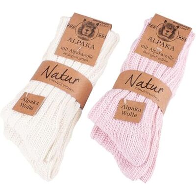 BRUBAKER Chaussettes Tricotées en Alpaga Lot de 4 Paires Laine d'Alpaga Très Épaisses et Chaudes Unisexe Rose et Beige EU 39-42 - Publicité BRUBAKER Chaussettes Tricotées en Alpaga Lot de 4 Paires Laine d'Alpaga Très Épaisses et Chaudes Unisexe Rose et Beige EU 39-42 - Publicité