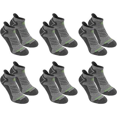 BRUBAKER Chaussettes de sport Lot de 6 Paires Talon renforcé et Languette douce Gris/Gris clair avec logo vert EU 39-42 - Publicité BRUBAKER Chaussettes de sport Lot de 6 Paires Talon renforcé et Languette douce Gris/Gris clair avec logo vert EU 39-42 - Publicité