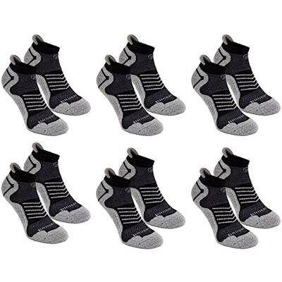 BRUBAKER Chaussettes de sport Lot de 6 Paires Talon renforcé et Languette douce Gris/Noir avec logo noir EU 43-46 - Publicité BRUBAKER Chaussettes de sport Lot de 6 Paires Talon renforcé et Languette douce Gris/Noir avec logo noir EU 43-46 - Publicité