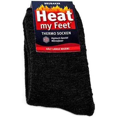 BRUBAKER Chaussettes thermiques 'Heat my Feet' Lot de 2 Paires Unisexe 43-46 Anthracite - Publicité BRUBAKER Chaussettes thermiques 'Heat my Feet' Lot de 2 Paires Unisexe 43-46 Anthracite - Publicité