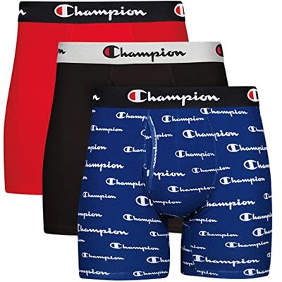 Champion Everyday Cotton Stretch Boxeur ajusté, Lot de 3 Logos Bleus et Blancs et Noirs et Rouges, XXL Homme - Publicité Champion Everyday Cotton Stretch Boxeur ajusté, Lot de 3 Logos Bleus et Blancs et Noirs et Rouges, XXL Homme - Publicité