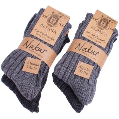 BRUBAKER Chaussettes Tricotées en Alpaga Lot de 4 Paires Laine d'Alpaga Très Épaisses et Chaudes Unisexe Gris EU 39-42 - Publicité BRUBAKER Chaussettes Tricotées en Alpaga Lot de 4 Paires Laine d'Alpaga Très Épaisses et Chaudes Unisexe Gris EU 39-42 - Publicité